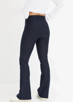 bonprix Bekleidung·Kleider^Ausgestellte Schlupfhose mit Nadelstreifen dunkelblau/wollweiß