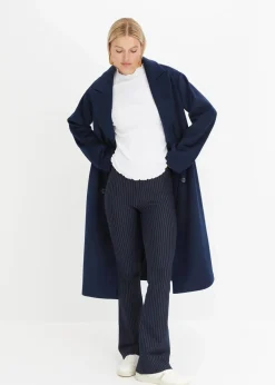 bonprix Bekleidung·Kleider^Ausgestellte Schlupfhose mit Nadelstreifen dunkelblau/wollweiß
