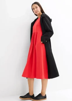 bonprix Nachhaltigere Materialien|Kleider^Ausgestelltes Jerseykleid aus schwerer Baumwolle erdbeere
