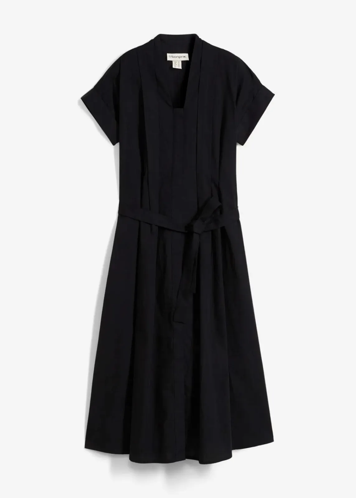 bonprix Bekleidung·Pullover & Strickjacken|Kleider^Ausgestelltes Kaftan-Kleid schwarz