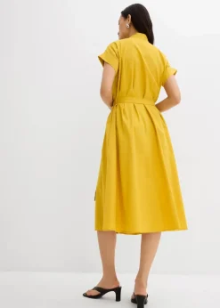bonprix Kleider|Bekleidung·Pullover & Strickjacken^Ausgestelltes Kaftan-Kleid lemoncurry