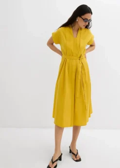 bonprix Kleider|Bekleidung·Pullover & Strickjacken^Ausgestelltes Kaftan-Kleid lemoncurry
