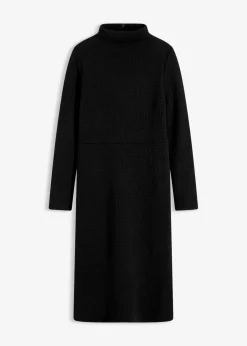 bonprix Bekleidung·Pullover & Strickjacken|Nachhaltigere Materialien^Ausgestelltes Midikleid schwarz