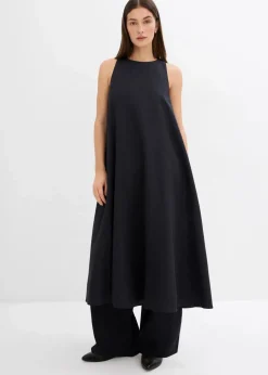 bonprix Kleider^Ausgestelltes Midikleid aus Viskose-Mix schwarz