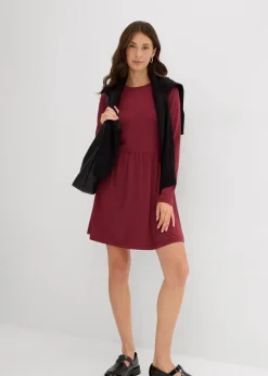 bonprix Kleider|Nachhaltigere Materialien^Ausgestelltes Shirtkleid ahornrot