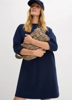 bonprix Basics|Sweat^Ausgestelltes Sweatkleid dunkelblau