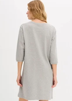 bonprix Kleider|Nachhaltigere Materialien^Ausgestelltes Sweatkleid hellgrau meliert meliert