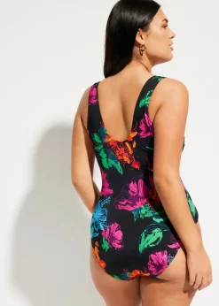 bonprix Nachhaltigere Materialien|Badeanzüge^Badeanzug schwarz floral