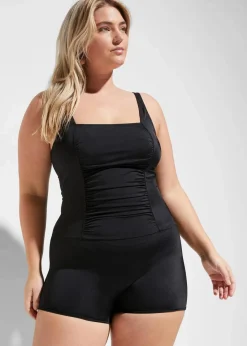 bonprix Nachhaltigere Materialien|Bademode·Badeanzüge^Badeanzug mit Bein schwarz