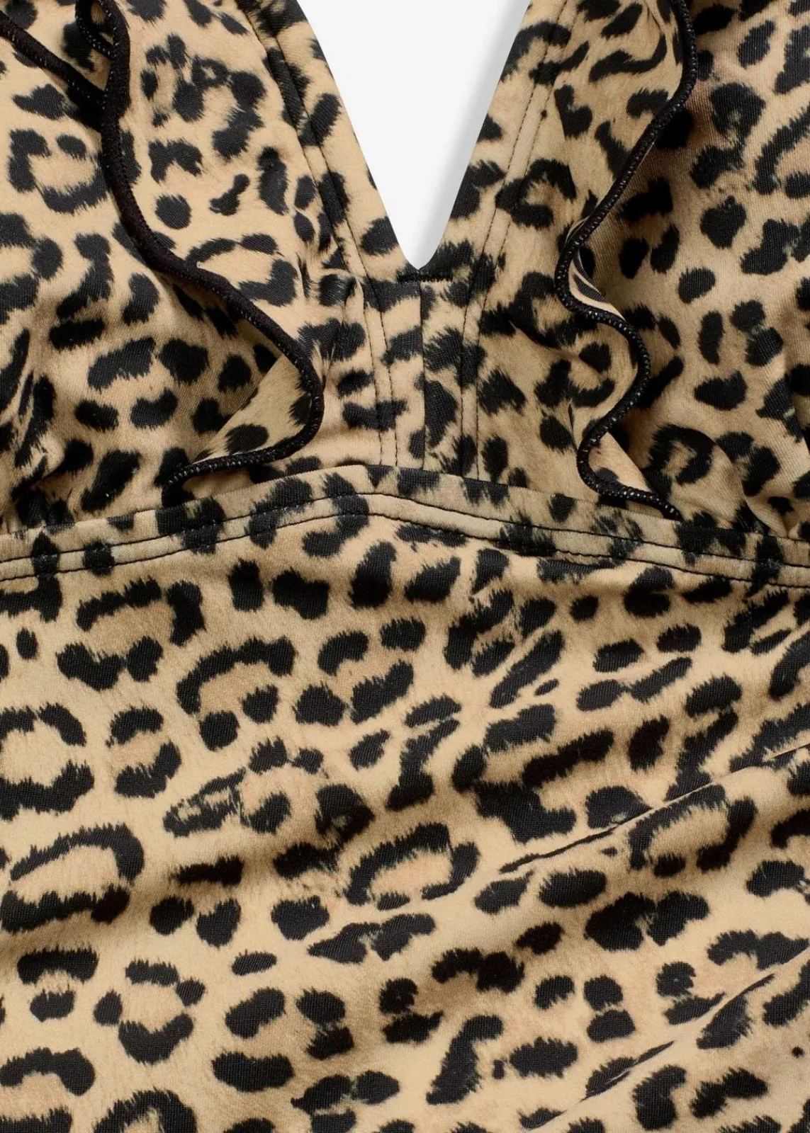 bonprix Nachhaltigere Materialien|Badeanzüge^Badeanzug mit Volants beige leo bedruckt