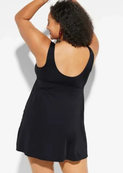 bonprix Nachhaltigere Materialien|Badekleider^Badekleid mit breiten Trägern schwarz graphisch