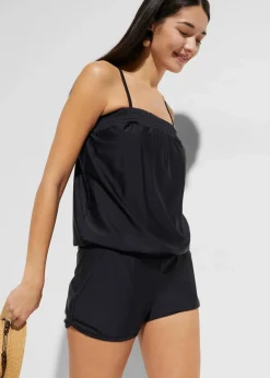 bonprix Bademode·Badeanzüge|Bademode·Bedeckende Bademode^Badeoverall mit Innenslip schwarz