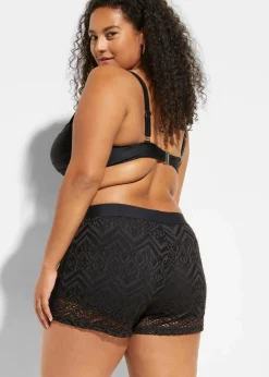 bonprix Nachhaltigere Materialien|Mix & Match^Badeshorts mit Spitze schwarz