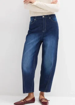bonprix Bekleidung·Shirts & Tops|Jeans^Baggy-Jeans High Waist dunkelblau denim used