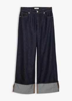 bonprix Jeans|Kurzgrößen^Baggy-Jeans Mid Waist tiefblau denim ungewaschen