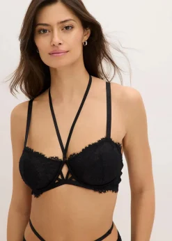 bonprix Große Cups D-H|Dessous^Balconette BH mit Bügel ohne Padding schwarz