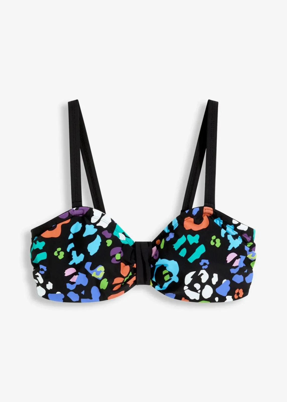 bonprix Große Cups D-F|Nachhaltigere Materialien^Balconette Bikini Oberteil schwarz/bunt bedruckt