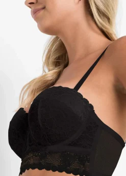 bonprix Große Cups D-H|Nachhaltigere Materialien^Balconette-BH aus Spitze schwarz