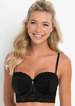 bonprix Große Cups D-H|Nachhaltigere Materialien^Balconette-BH aus Spitze schwarz