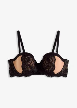 bonprix Wäsche·Dessous|Wäsche·Große Cups D-H^Balconette-BH aus zarter Spitze schwarz