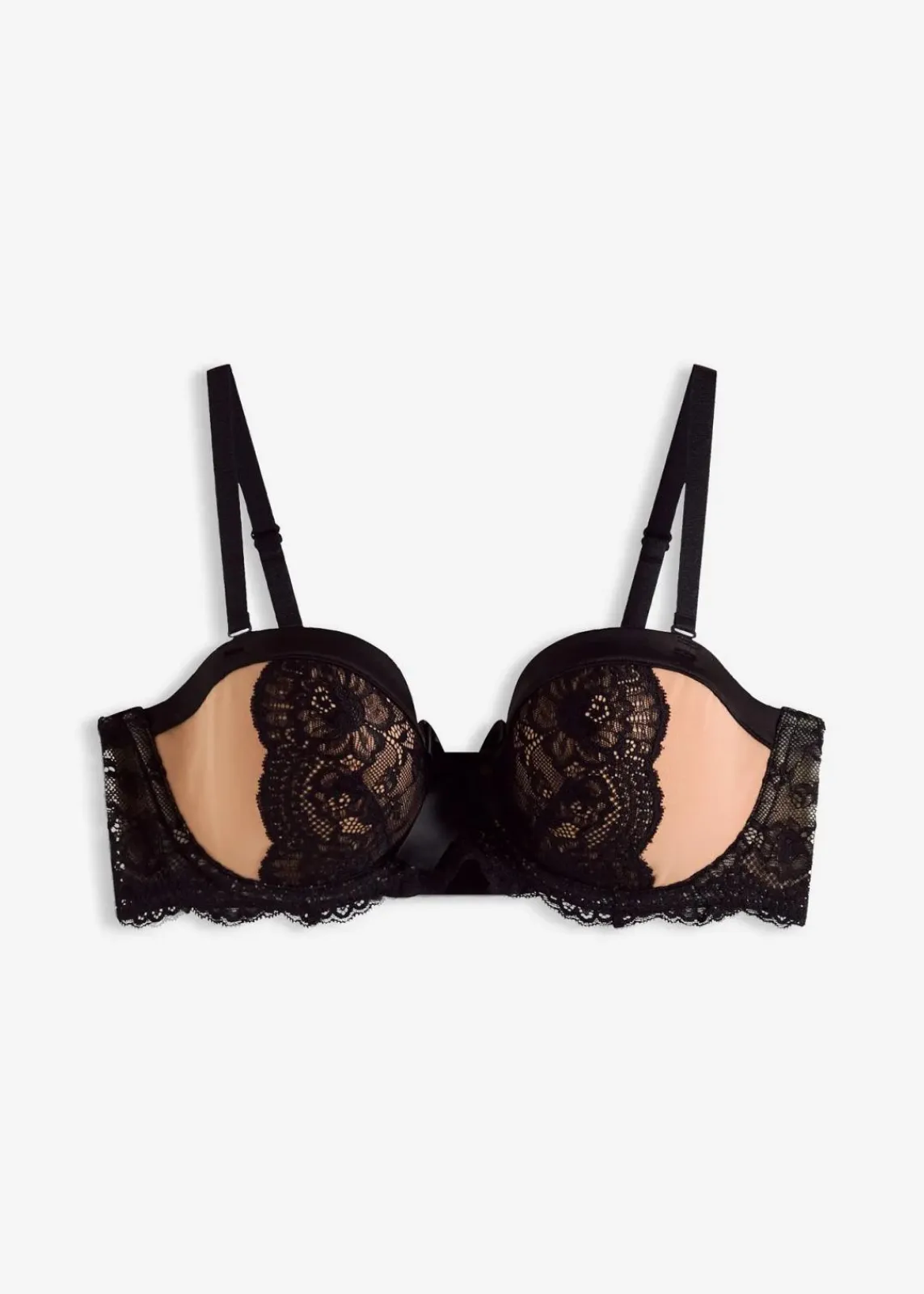 bonprix Wäsche·Dessous|Wäsche·Große Cups D-H^Balconette-BH aus zarter Spitze schwarz