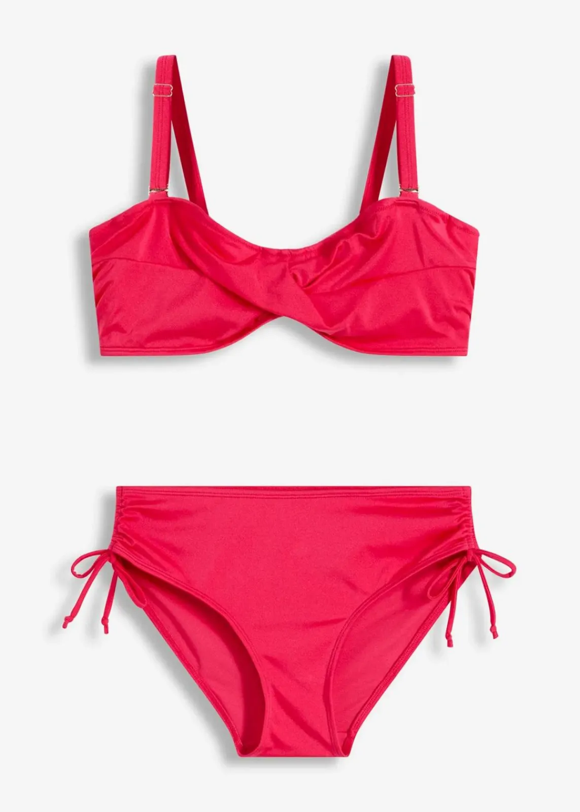 bonprix Große Cups D-F|Nachhaltigere Materialien^Balconette-Bikini aus glänzendem Material (2-tlg.Set) pink