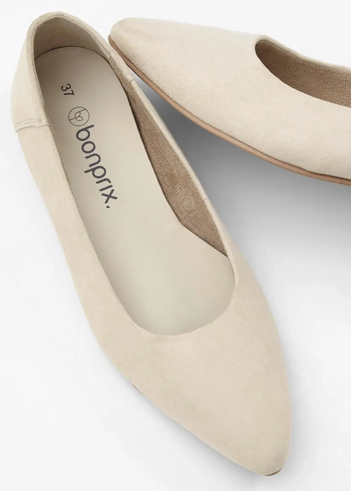 bonprix Sommerschuhe|Premium^Ballerinas aus Leder hellsand