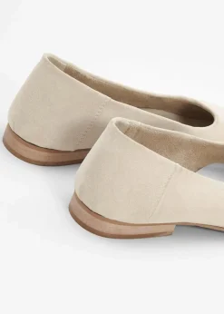 bonprix Sommerschuhe|Premium^Ballerinas aus Leder hellsand