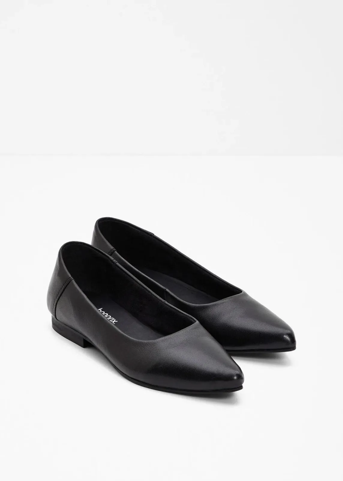 bonprix Sommerschuhe|Premium^Ballerinas aus Leder schwarz
