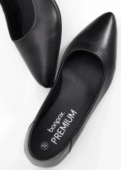 bonprix Sommerschuhe|Premium^Ballerinas aus Leder schwarz