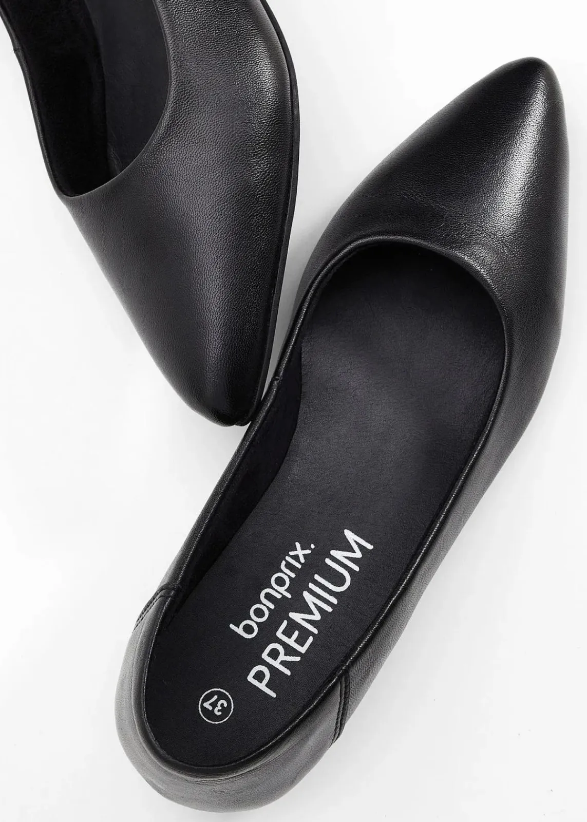 bonprix Sommerschuhe|Premium^Ballerinas aus Leder schwarz
