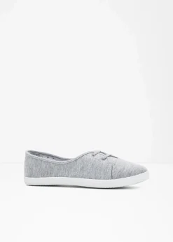 bonprix Sommerschuhe^Ballerinas mit dekorativer Schnürung grau meliert