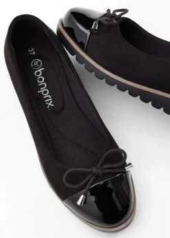 bonprix Sommerschuhe^Ballerinas mit gepolsterter Innensohle schwarz