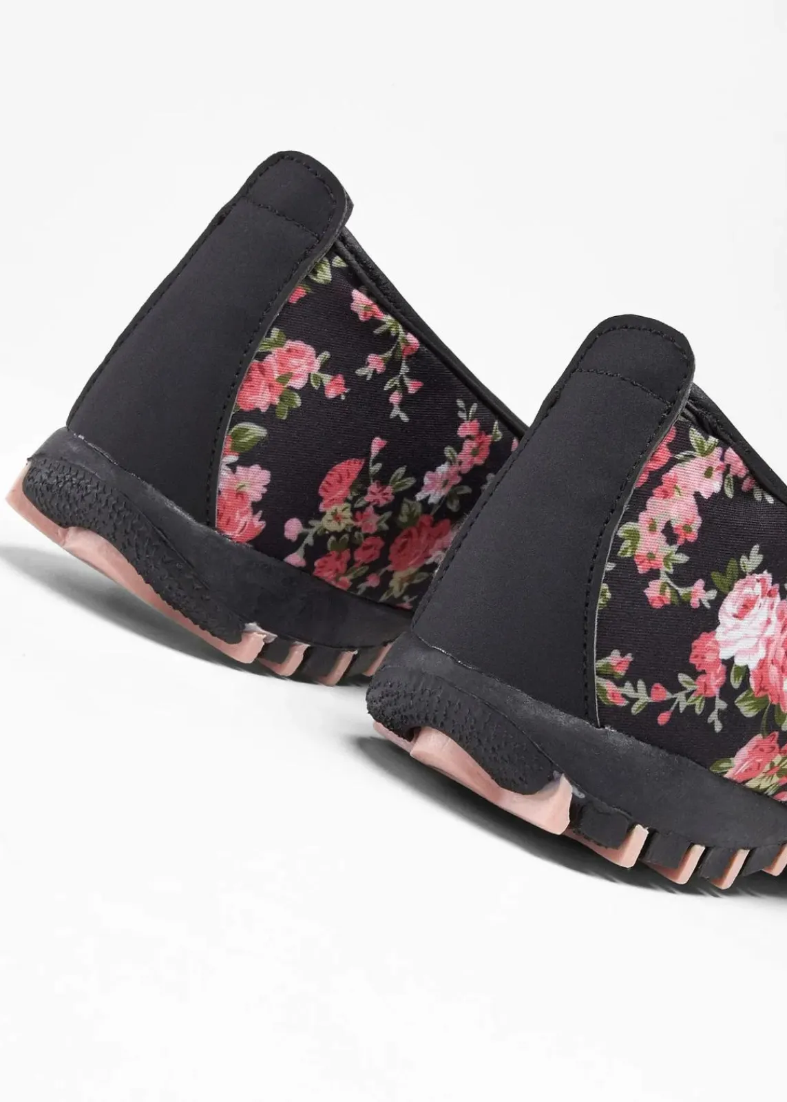bonprix Sommerschuhe|Schuhe & Accessoires In Spezialgrößen·Schuhe In Übergröße^Ballerinas mit Profilsohle schwarz geblümt
