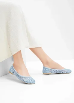 bonprix Schuhe & Accessoires In Spezialgrößen·Schuhe In Übergröße|Sommerschuhe^Ballerinas mit Spitze perlblau