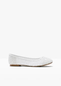 bonprix Sommerschuhe|Schuhe & Accessoires In Spezialgrößen·Schuhe In Übergröße^Ballerinas mit Spitze weiß