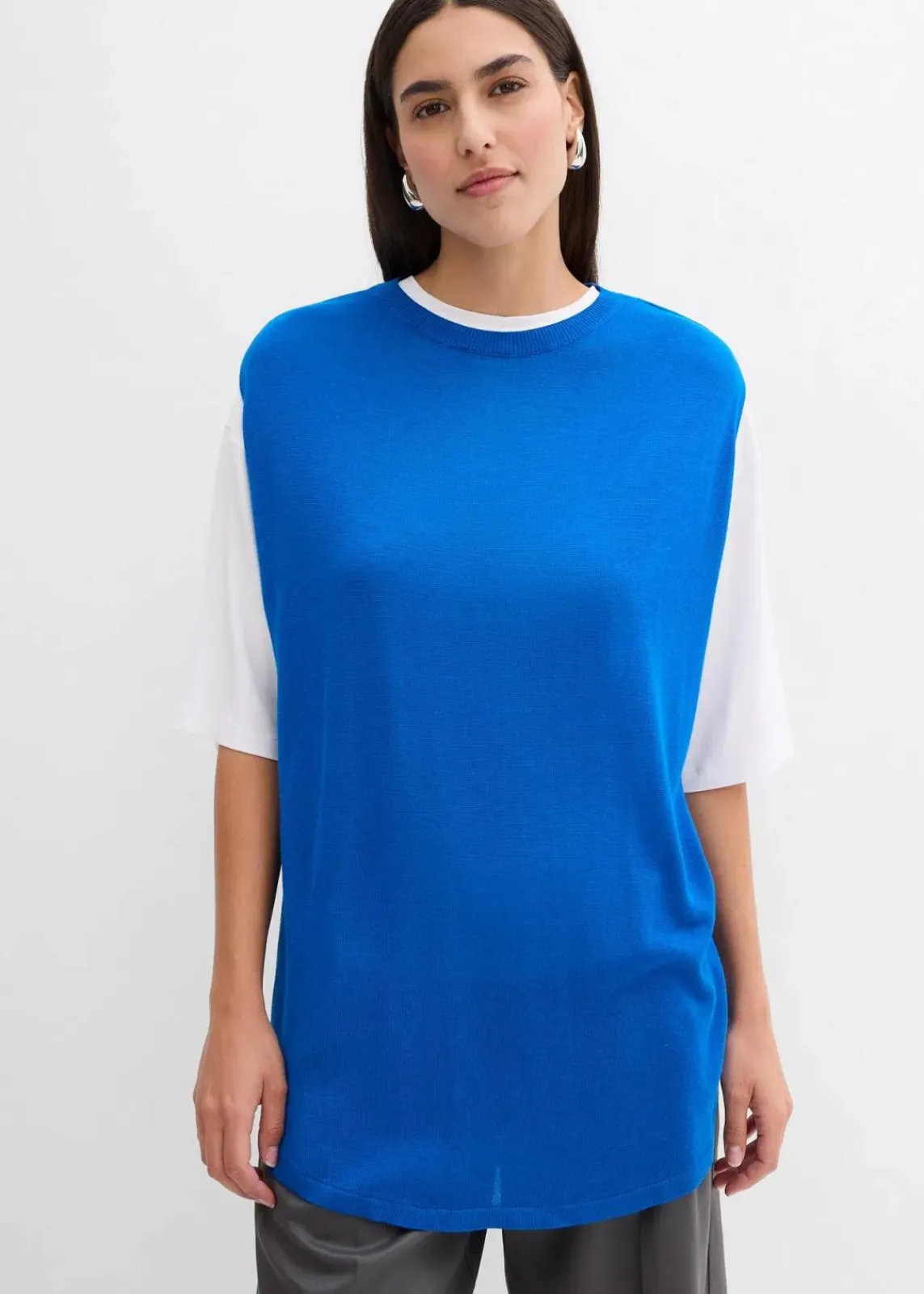bonprix Bekleidung·Umstandsmode|Strickmode^Ballonförmiges Stricktop aus feiner Viskose azurblau