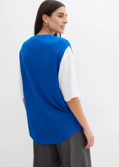 bonprix Bekleidung·Umstandsmode|Strickmode^Ballonförmiges Stricktop aus feiner Viskose azurblau