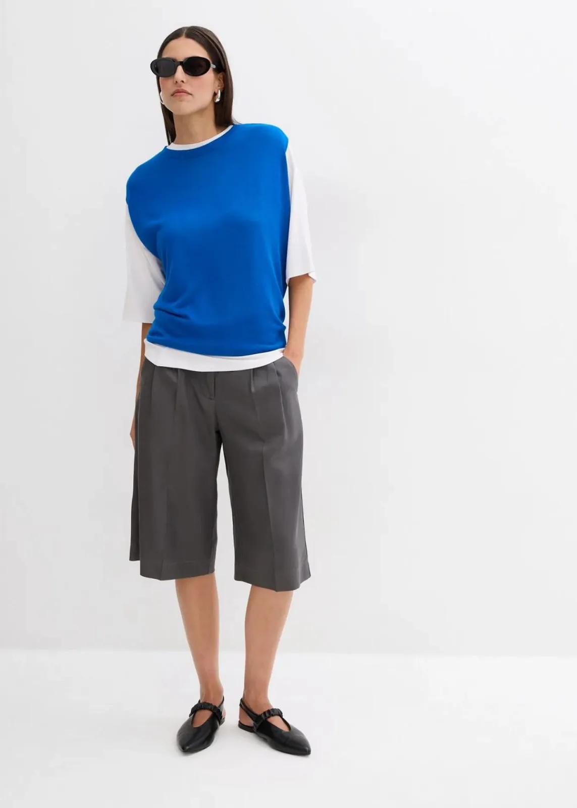 bonprix Bekleidung·Umstandsmode|Strickmode^Ballonförmiges Stricktop aus feiner Viskose azurblau