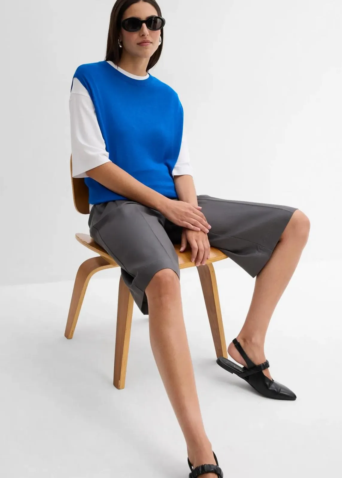 bonprix Bekleidung·Umstandsmode|Strickmode^Ballonförmiges Stricktop aus feiner Viskose azurblau