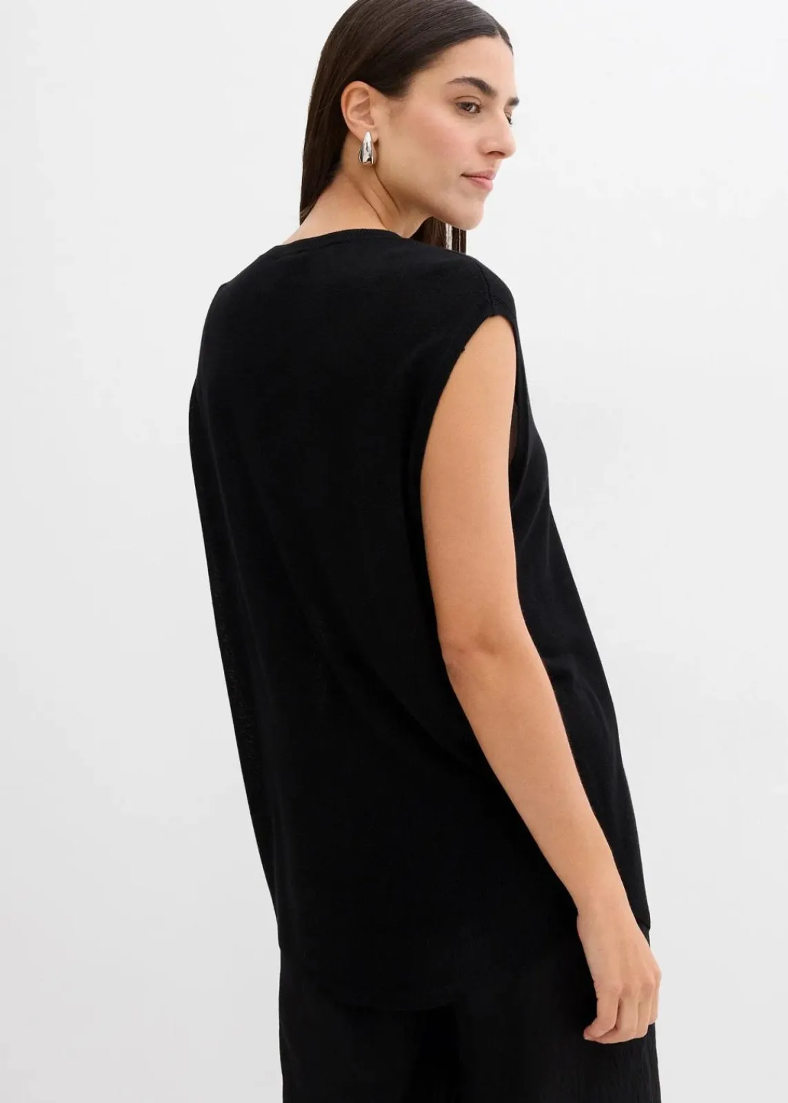 bonprix Bekleidung·Umstandsmode|Strickmode^Ballonförmiges Stricktop aus feiner Viskose schwarz