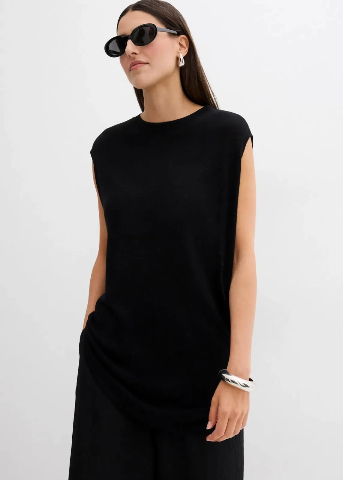 bonprix Bekleidung·Umstandsmode|Strickmode^Ballonförmiges Stricktop aus feiner Viskose schwarz