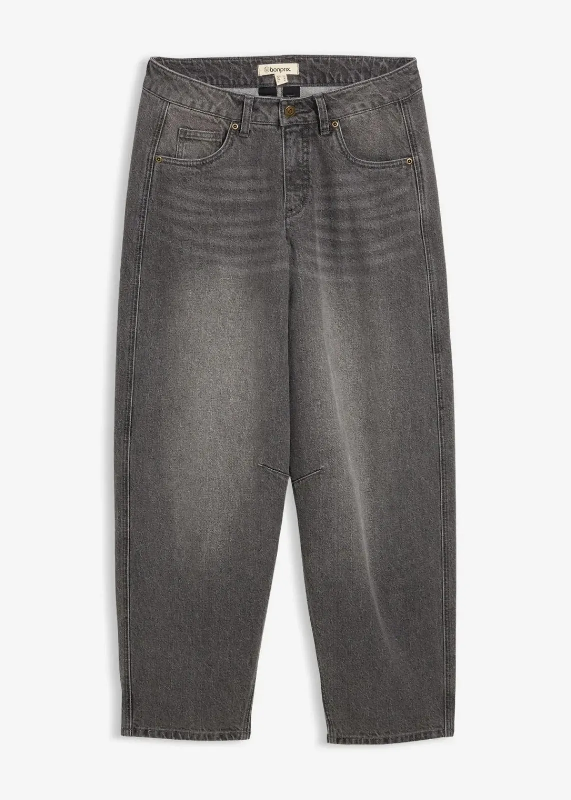 bonprix Jeans|Bekleidung·Shirts & Tops^Ballon-Jeans Mid Waist grau denim used