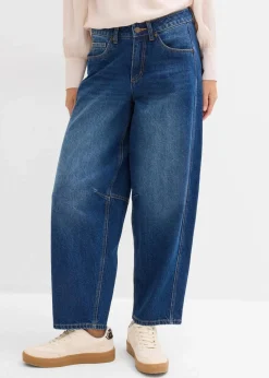 bonprix Bekleidung·Shirts & Tops|Jeans^Ballon-Jeans Mid Waist dunkelblau denim used