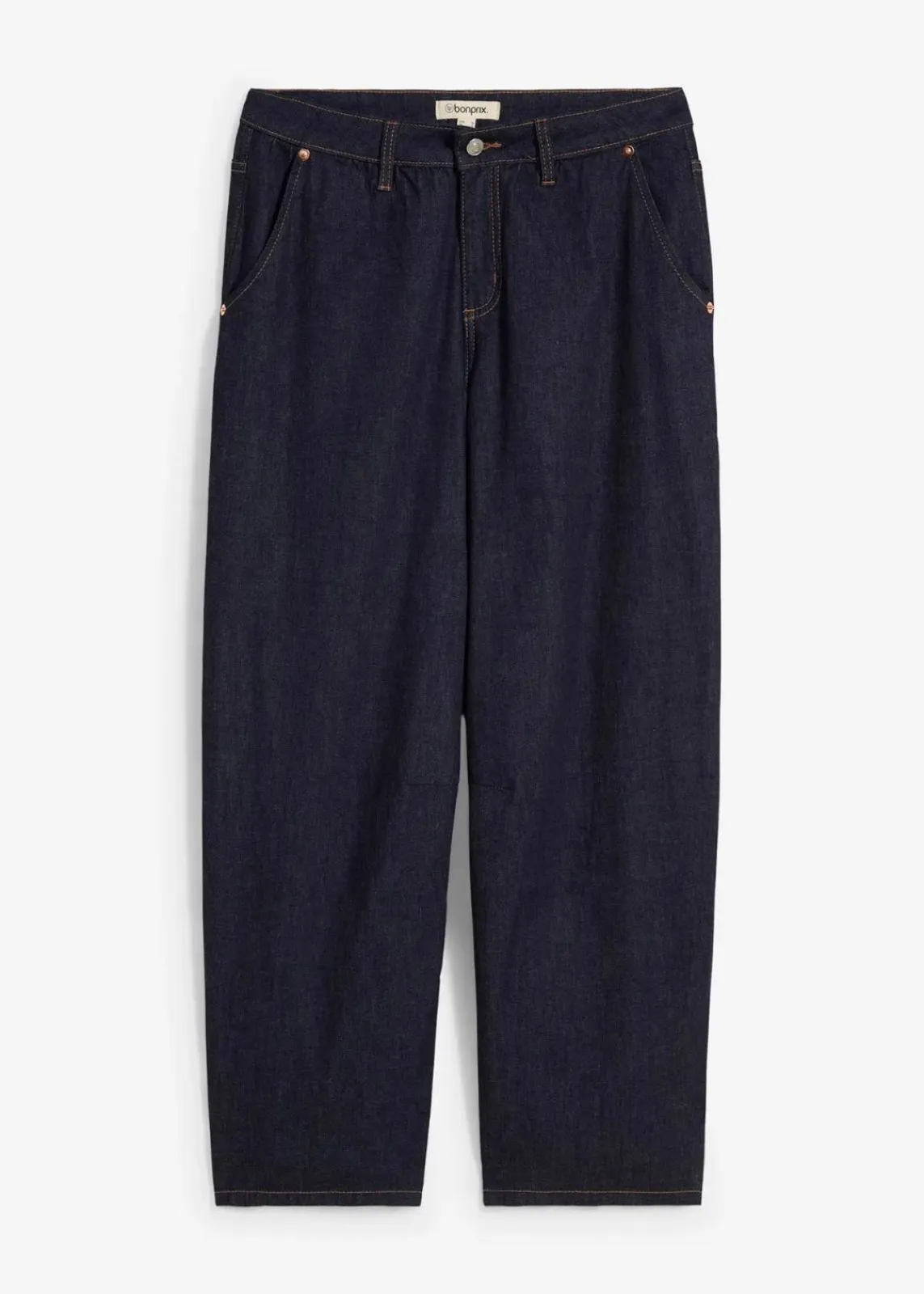 bonprix Jeans^Balloon Jeans Mid Waist, cropped nachtblau denim