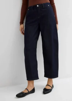 bonprix Jeans^Balloon Jeans Mid Waist, cropped nachtblau denim