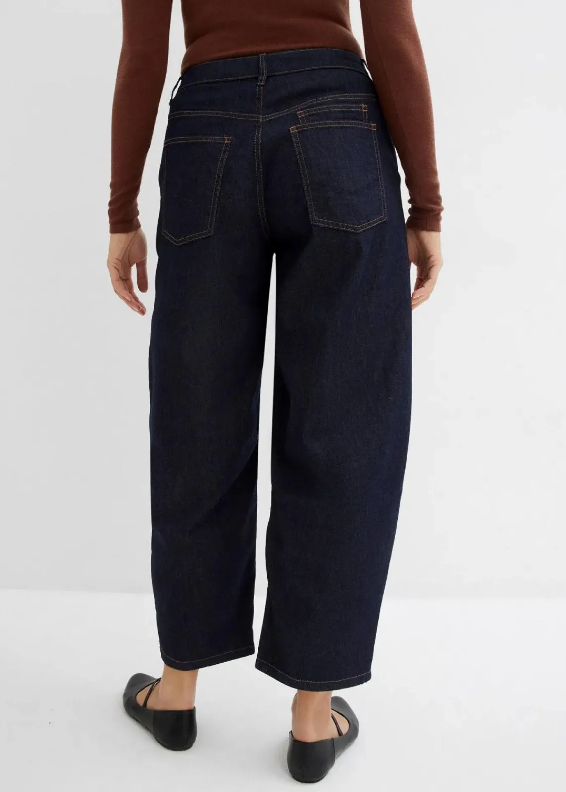 bonprix Jeans^Balloon Jeans Mid Waist, cropped nachtblau denim