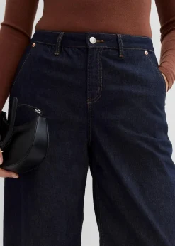 bonprix Jeans^Balloon Jeans Mid Waist, cropped nachtblau denim