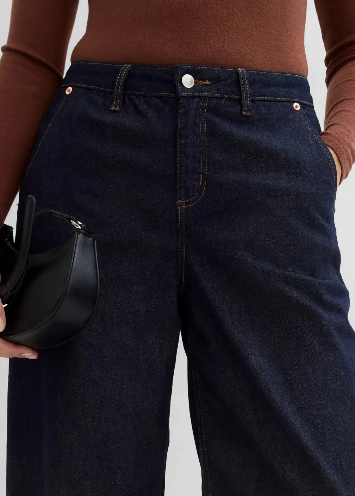 bonprix Jeans^Balloon Jeans Mid Waist, cropped nachtblau denim