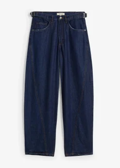 bonprix Jeans|Kurzgrößen^Balloon-Jeans, Mid Waist tiefblau denim ungewaschen